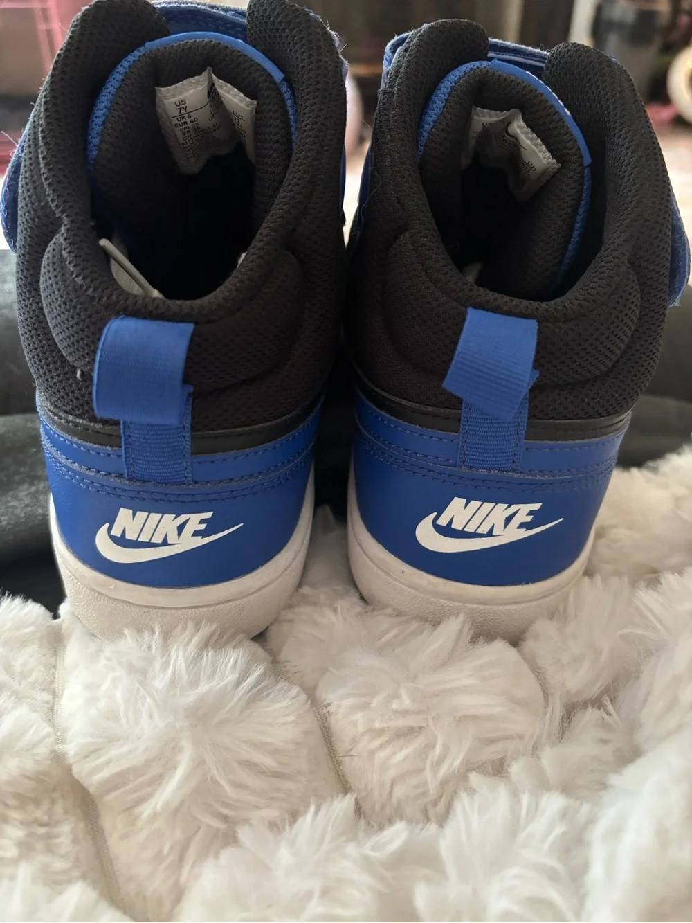 Nike Kids Mid-Top Sneakers in Black and Blue